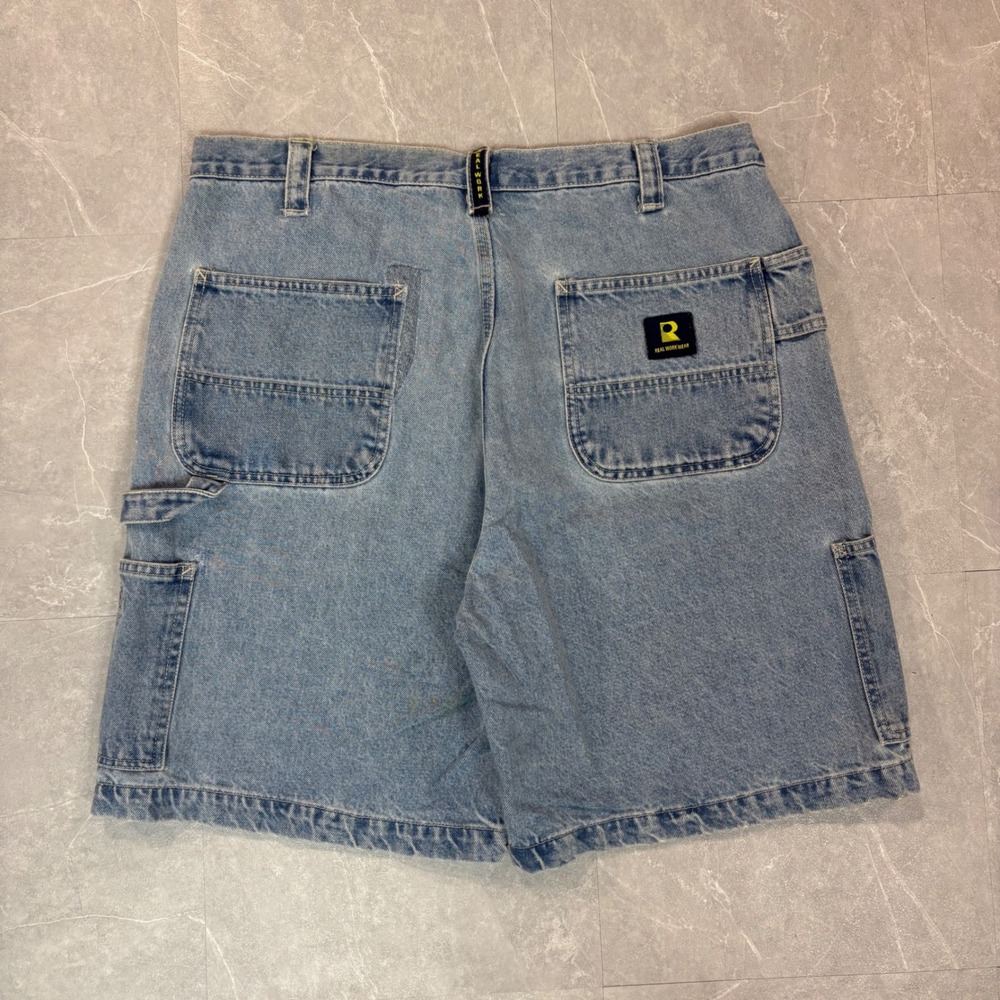 Real Work Wear Mens Blue Denim Carpenter Shorts Light Wash Size 36 RKS13SWW